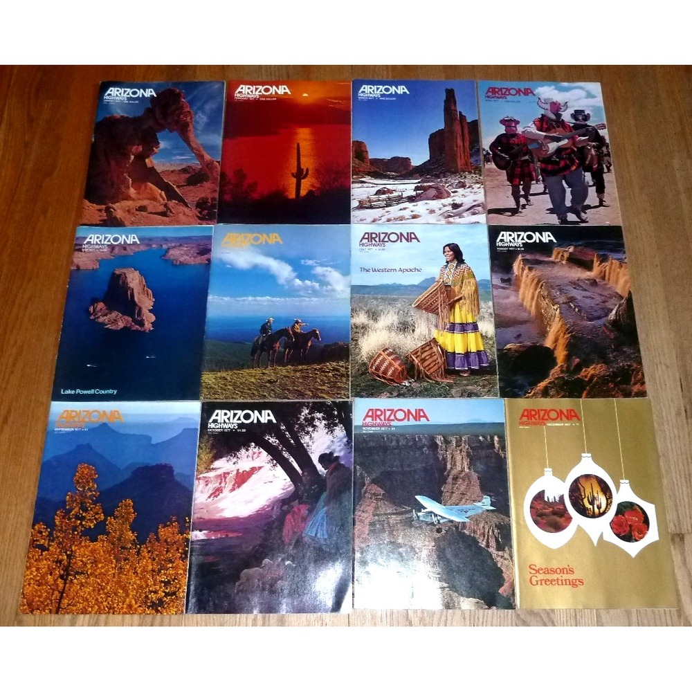 Arizona Highways Magazines 1977 "FULL YEAR" 12 Issues
